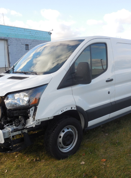 Van in damaged condition